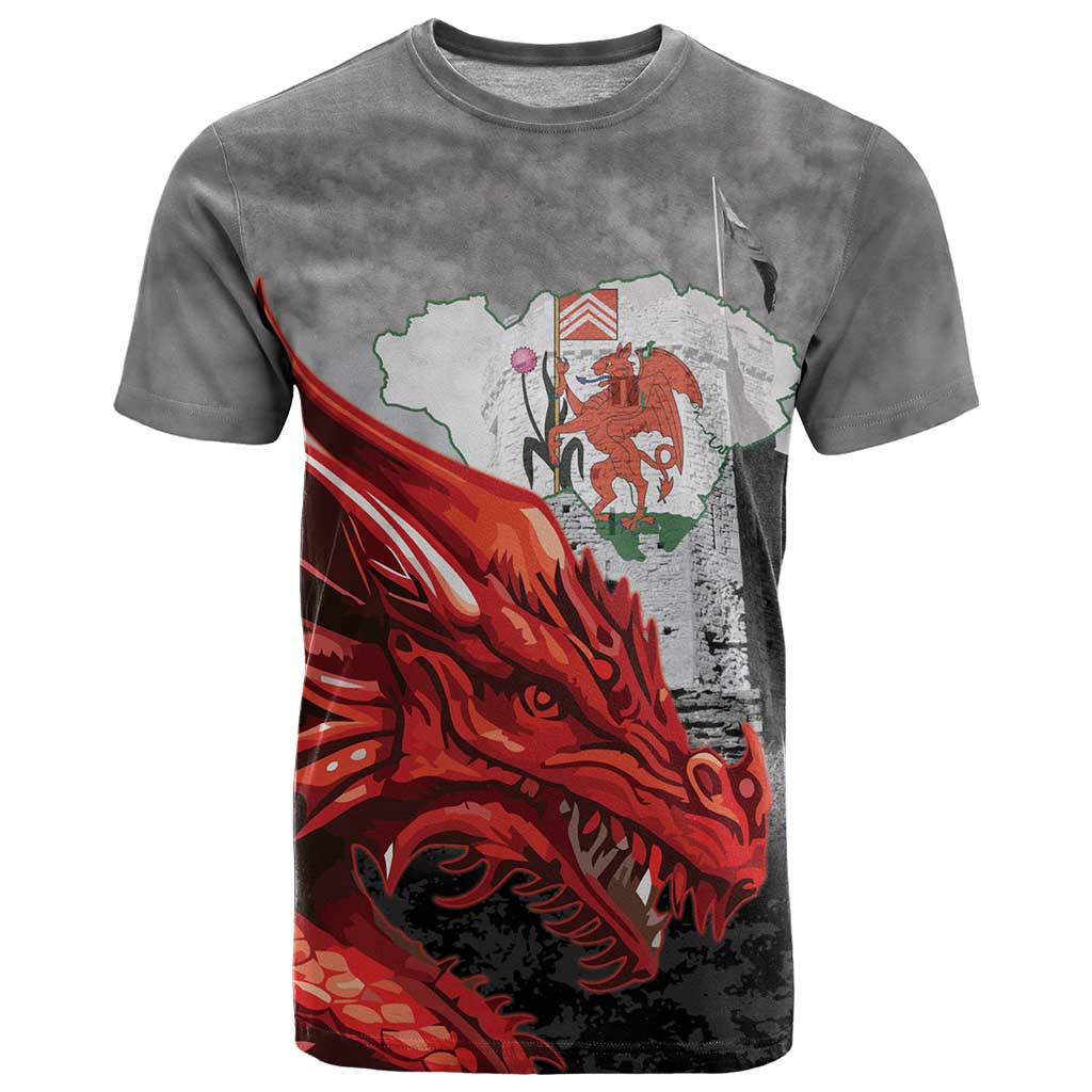 Wales Cardiff Capital T Shirt Welsh Red Dragon Castell Caerdydd - Wonder Print Shop