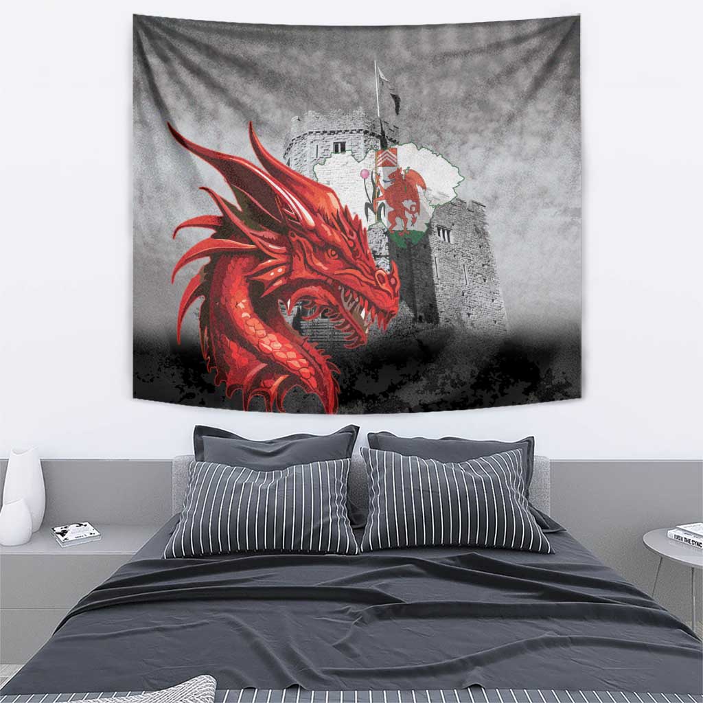 Wales Cardiff Capital Tapestry Welsh Red Dragon Castell Caerdydd - Wonder Print Shop