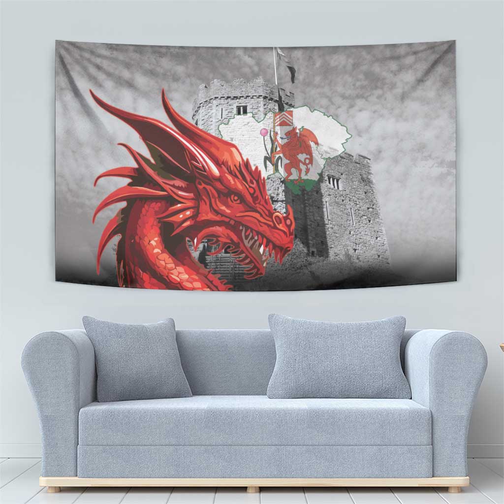 Wales Cardiff Capital Tapestry Welsh Red Dragon Castell Caerdydd - Wonder Print Shop