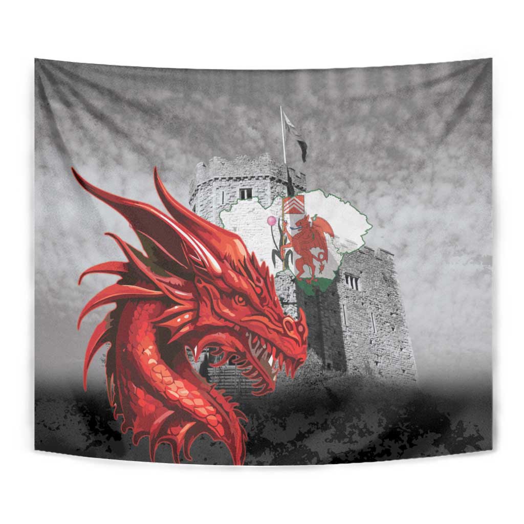 Wales Cardiff Capital Tapestry Welsh Red Dragon Castell Caerdydd - Wonder Print Shop