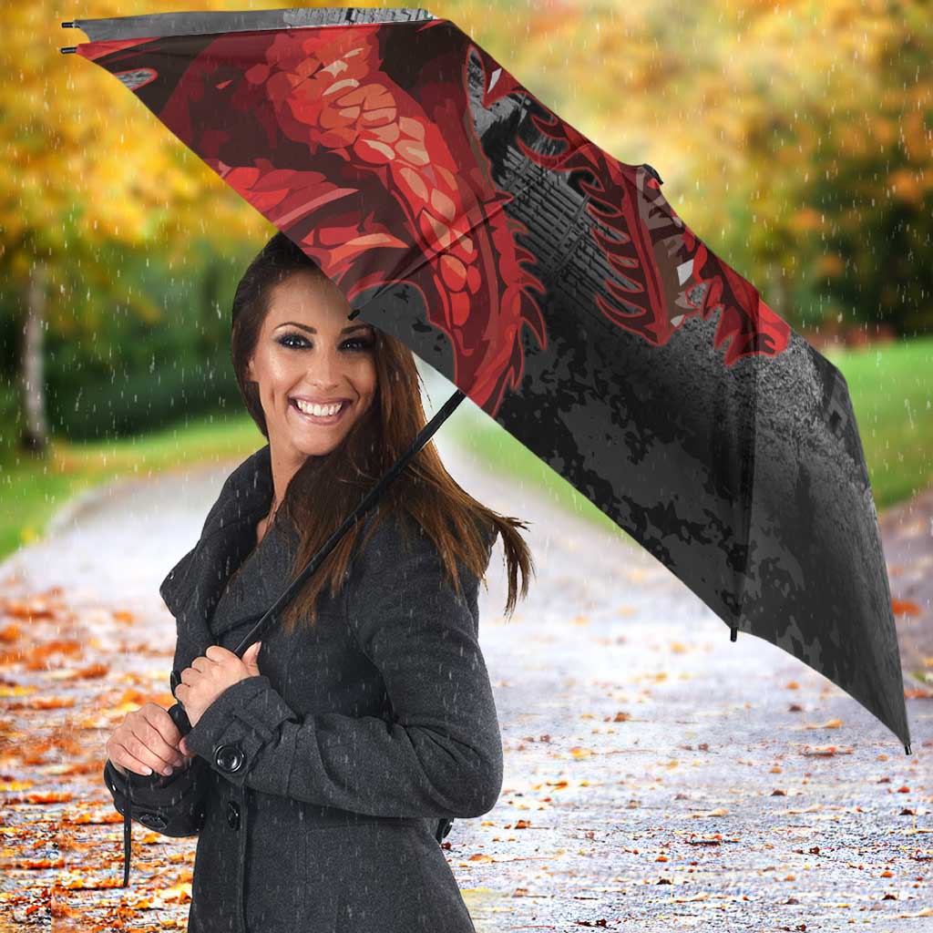 Wales Cardiff Capital Umbrella Welsh Red Dragon Castell Caerdydd - Wonder Print Shop