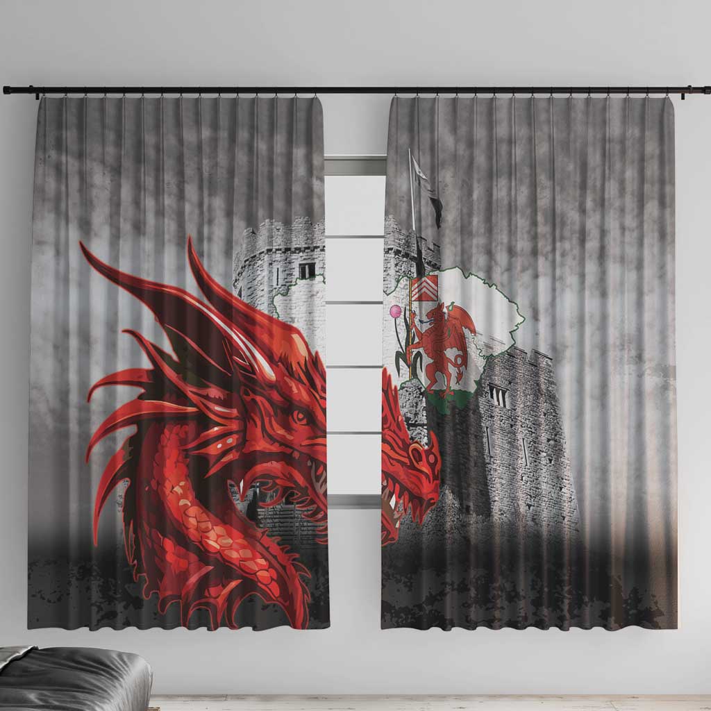 Wales Cardiff Capital Window Curtain Welsh Red Dragon Castell Caerdydd - Wonder Print Shop