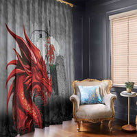 Wales Cardiff Capital Window Curtain Welsh Red Dragon Castell Caerdydd - Wonder Print Shop