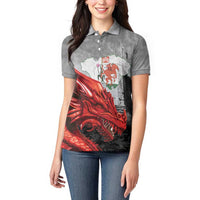 Wales Cardiff Capital Women Polo Shirt Welsh Red Dragon Castell Caerdydd - Wonder Print Shop