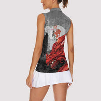Wales Cardiff Capital Women Sleeveless Polo Shirt Welsh Red Dragon Castell Caerdydd - Wonder Print Shop