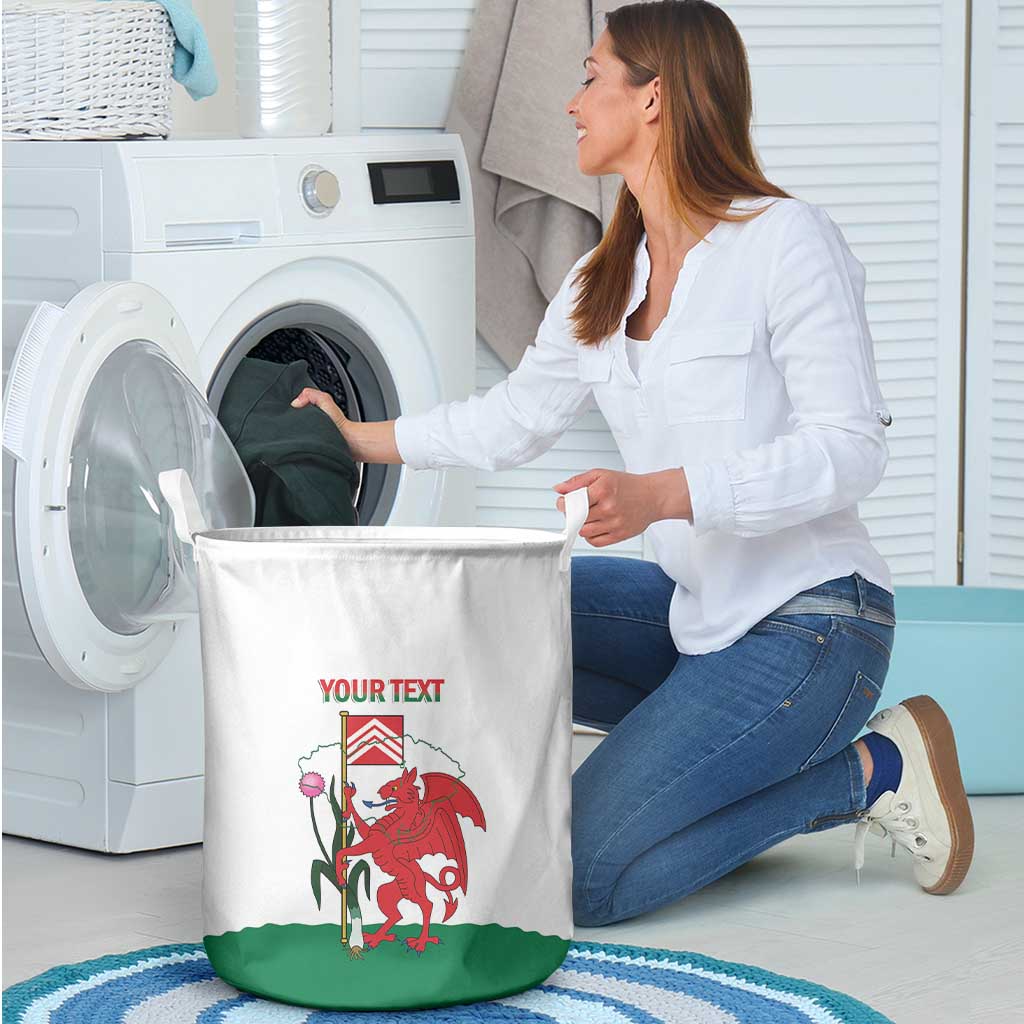 Personalised Wales Cardiff Capital Laundry Basket Welsh Dragon Glamorgan Flag Style - Wonder Print Shop
