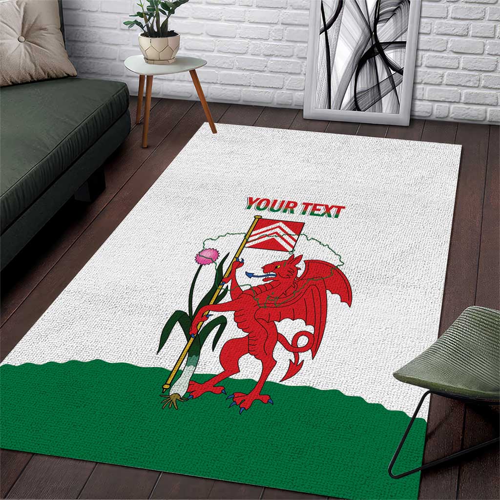 Personalised Wales Cardiff Capital Area Rug Welsh Dragon Glamorgan Flag Style - Wonder Print Shop