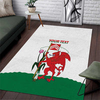 Personalised Wales Cardiff Capital Area Rug Welsh Dragon Glamorgan Flag Style - Wonder Print Shop