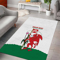 Personalised Wales Cardiff Capital Area Rug Welsh Dragon Glamorgan Flag Style - Wonder Print Shop