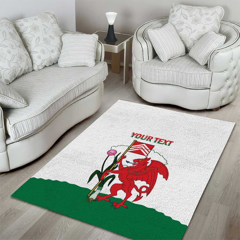 Personalised Wales Cardiff Capital Area Rug Welsh Dragon Glamorgan Flag Style - Wonder Print Shop