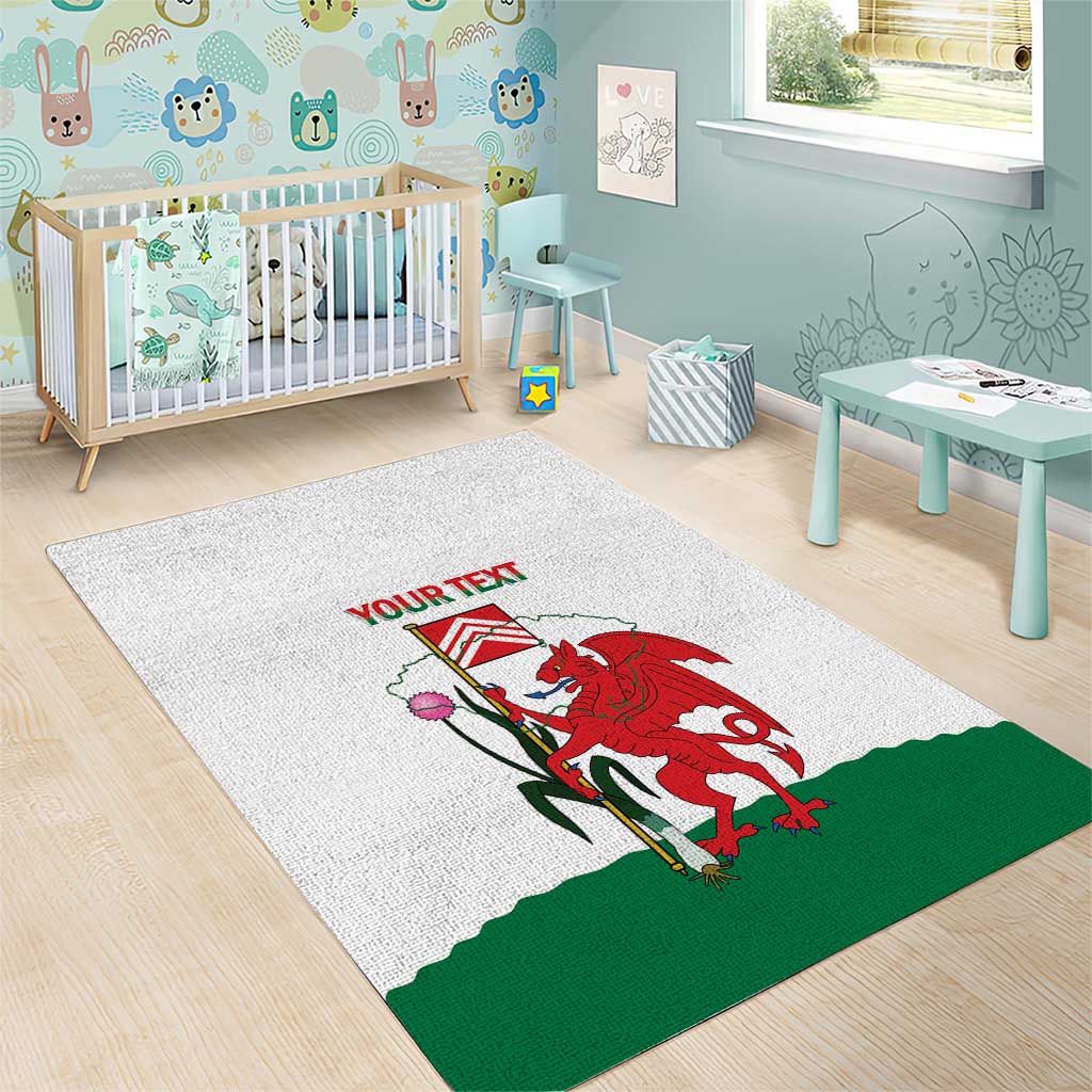 Personalised Wales Cardiff Capital Area Rug Welsh Dragon Glamorgan Flag Style - Wonder Print Shop