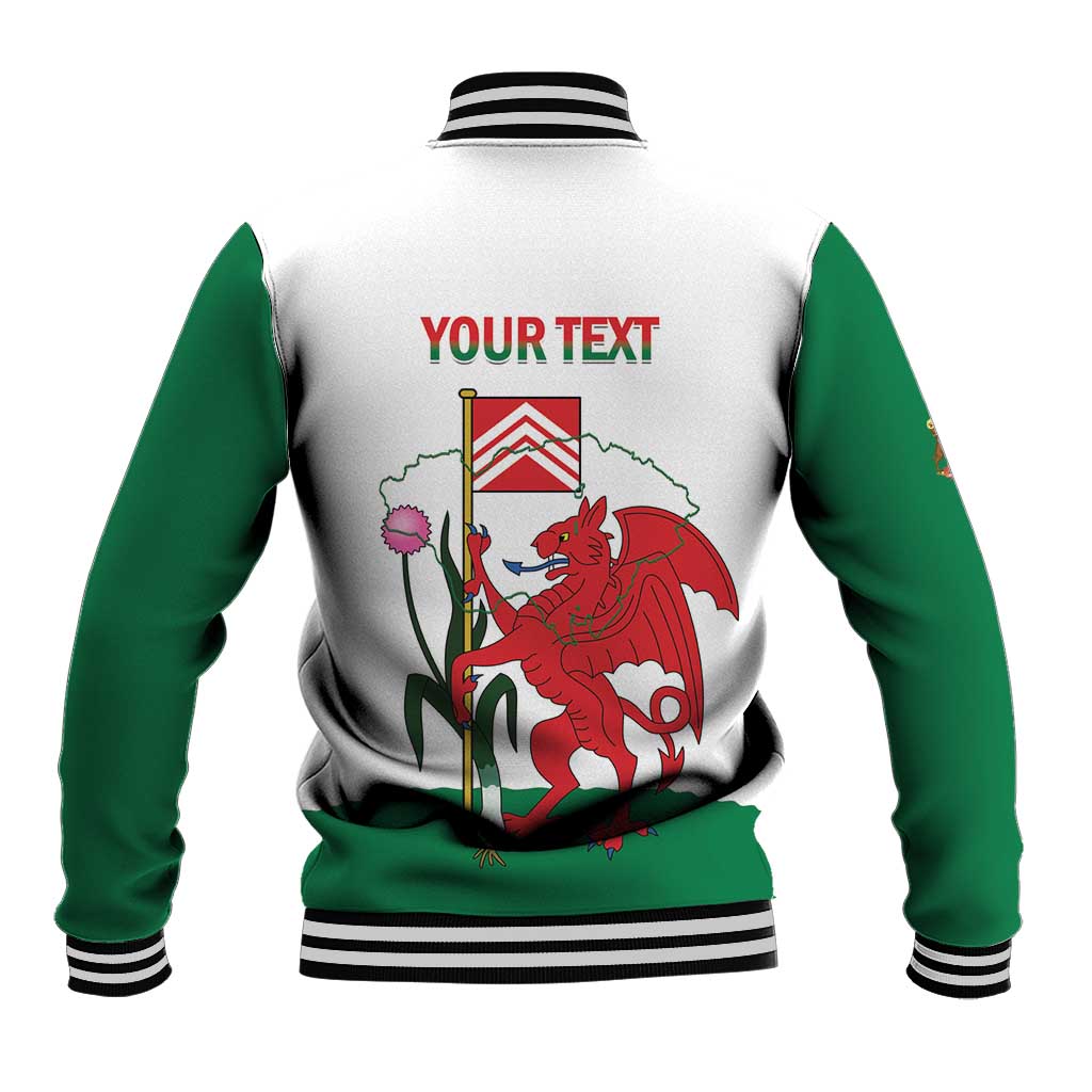 Personalised Wales Cardiff Capital Baseball Jacket Welsh Dragon Glamorgan Flag Style - Wonder Print Shop