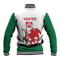 Personalised Wales Cardiff Capital Baseball Jacket Welsh Dragon Glamorgan Flag Style - Wonder Print Shop