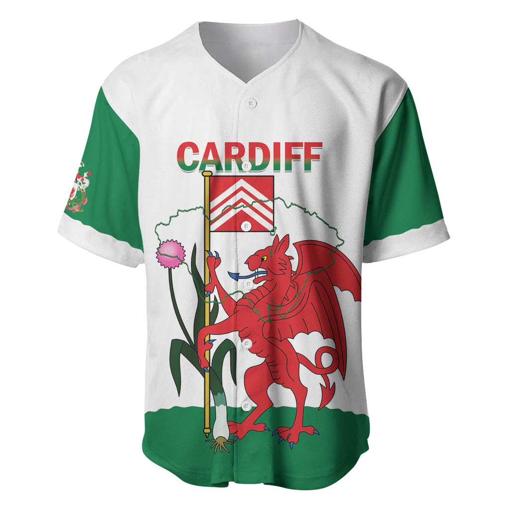 Personalised Wales Cardiff Capital Baseball Jersey Welsh Dragon Glamorgan Flag Style - Wonder Print Shop