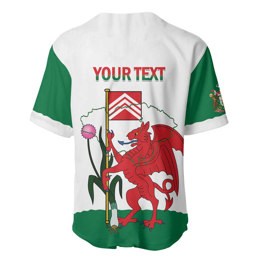 Personalised Wales Cardiff Capital Baseball Jersey Welsh Dragon Glamorgan Flag Style - Wonder Print Shop