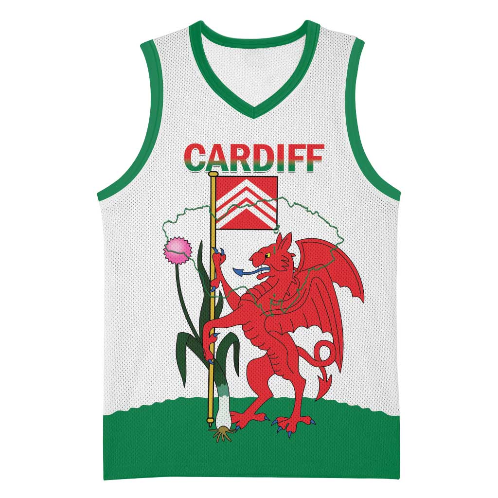 Personalised Wales Cardiff Capital Basketball Jersey Welsh Dragon Glamorgan Flag Style - Wonder Print Shop