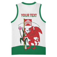 Personalised Wales Cardiff Capital Basketball Jersey Welsh Dragon Glamorgan Flag Style - Wonder Print Shop