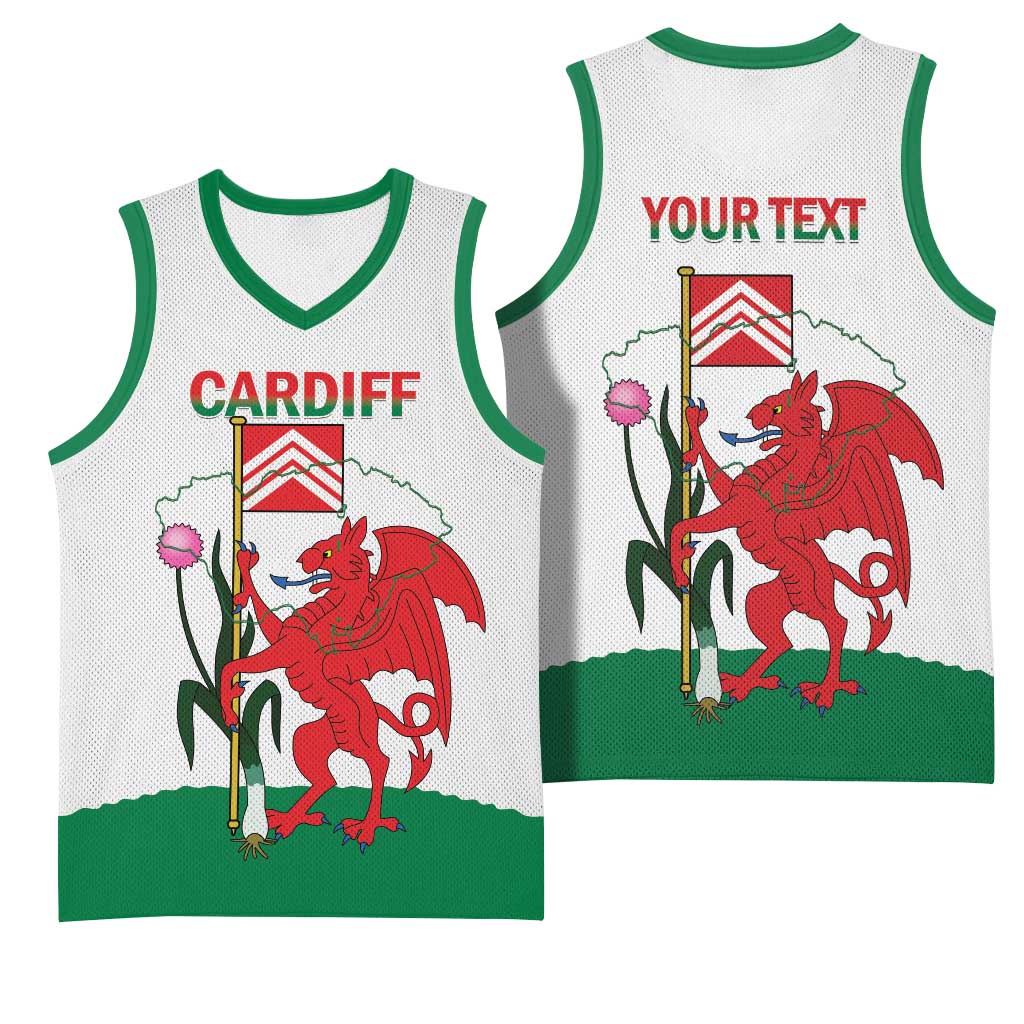 Personalised Wales Cardiff Capital Basketball Jersey Welsh Dragon Glamorgan Flag Style - Wonder Print Shop