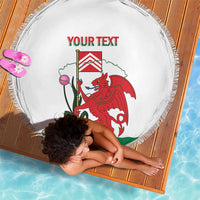 Personalised Wales Cardiff Capital Beach Blanket Welsh Dragon Glamorgan Flag Style - Wonder Print Shop