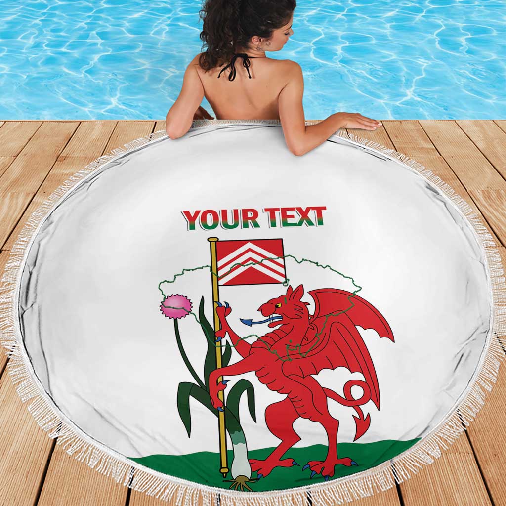 Personalised Wales Cardiff Capital Beach Blanket Welsh Dragon Glamorgan Flag Style - Wonder Print Shop