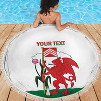 Personalised Wales Cardiff Capital Beach Blanket Welsh Dragon Glamorgan Flag Style - Wonder Print Shop