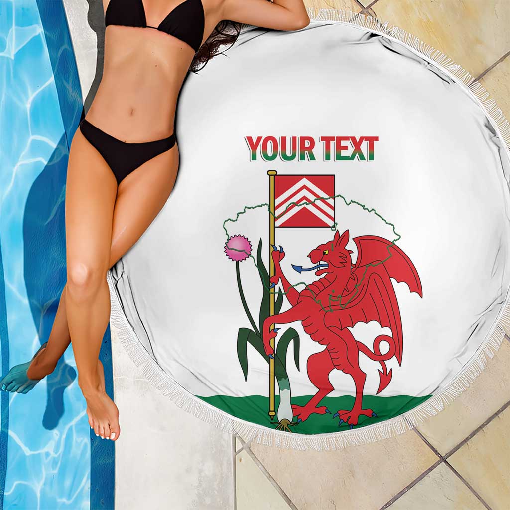 Personalised Wales Cardiff Capital Beach Blanket Welsh Dragon Glamorgan Flag Style - Wonder Print Shop