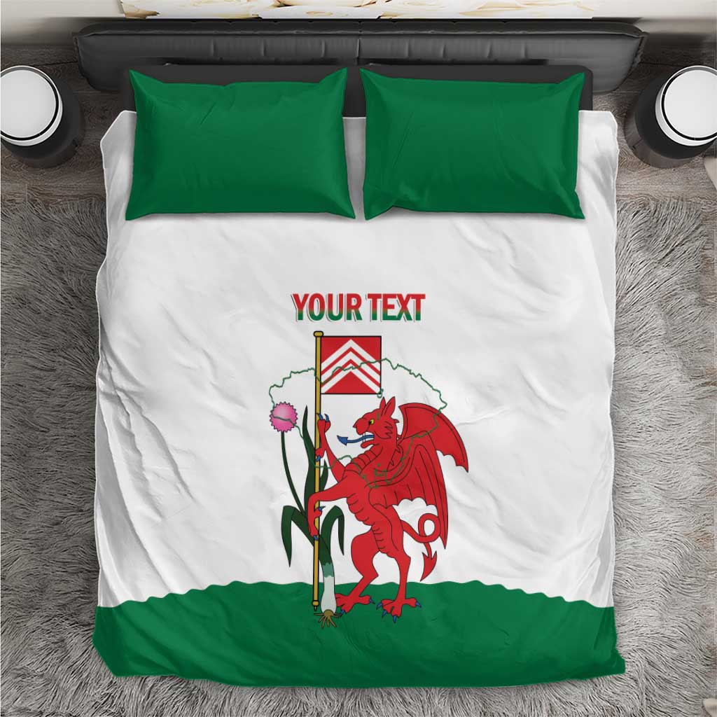 Personalised Wales Cardiff Capital Bedding Set Welsh Dragon Glamorgan Flag Style - Wonder Print Shop
