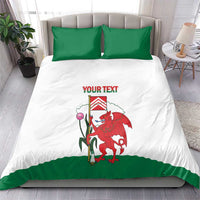 Personalised Wales Cardiff Capital Bedding Set Welsh Dragon Glamorgan Flag Style - Wonder Print Shop