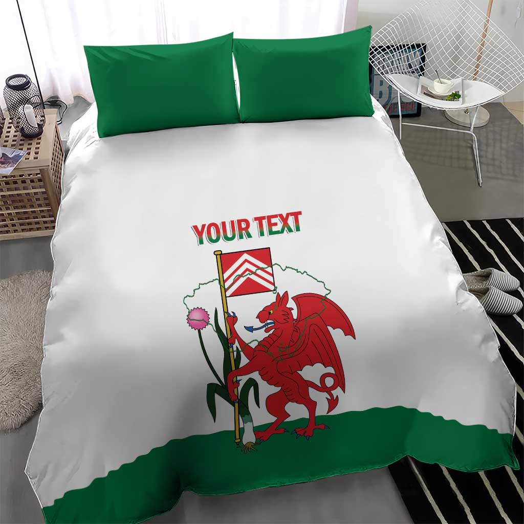 Personalised Wales Cardiff Capital Bedding Set Welsh Dragon Glamorgan Flag Style - Wonder Print Shop