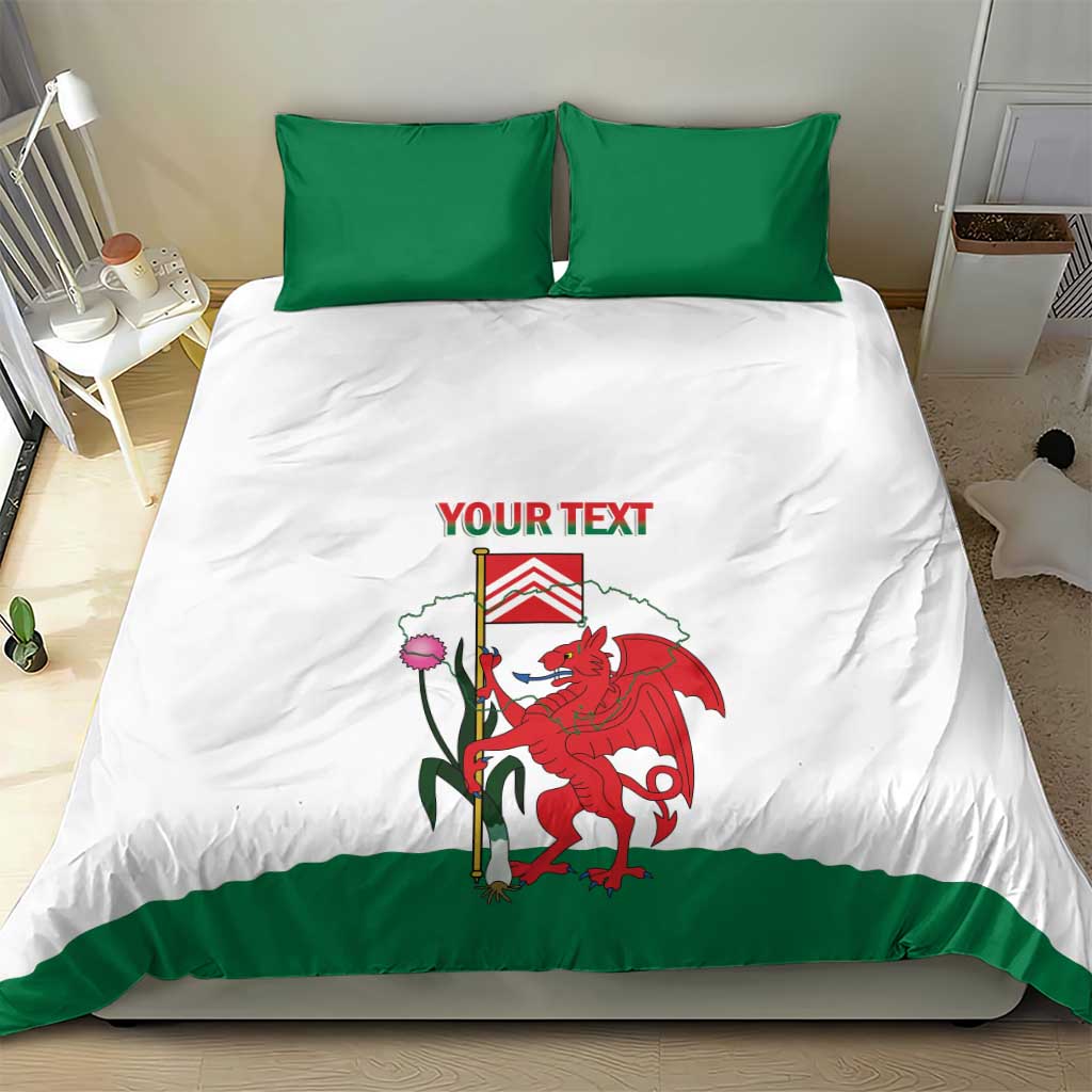 Personalised Wales Cardiff Capital Bedding Set Welsh Dragon Glamorgan Flag Style - Wonder Print Shop