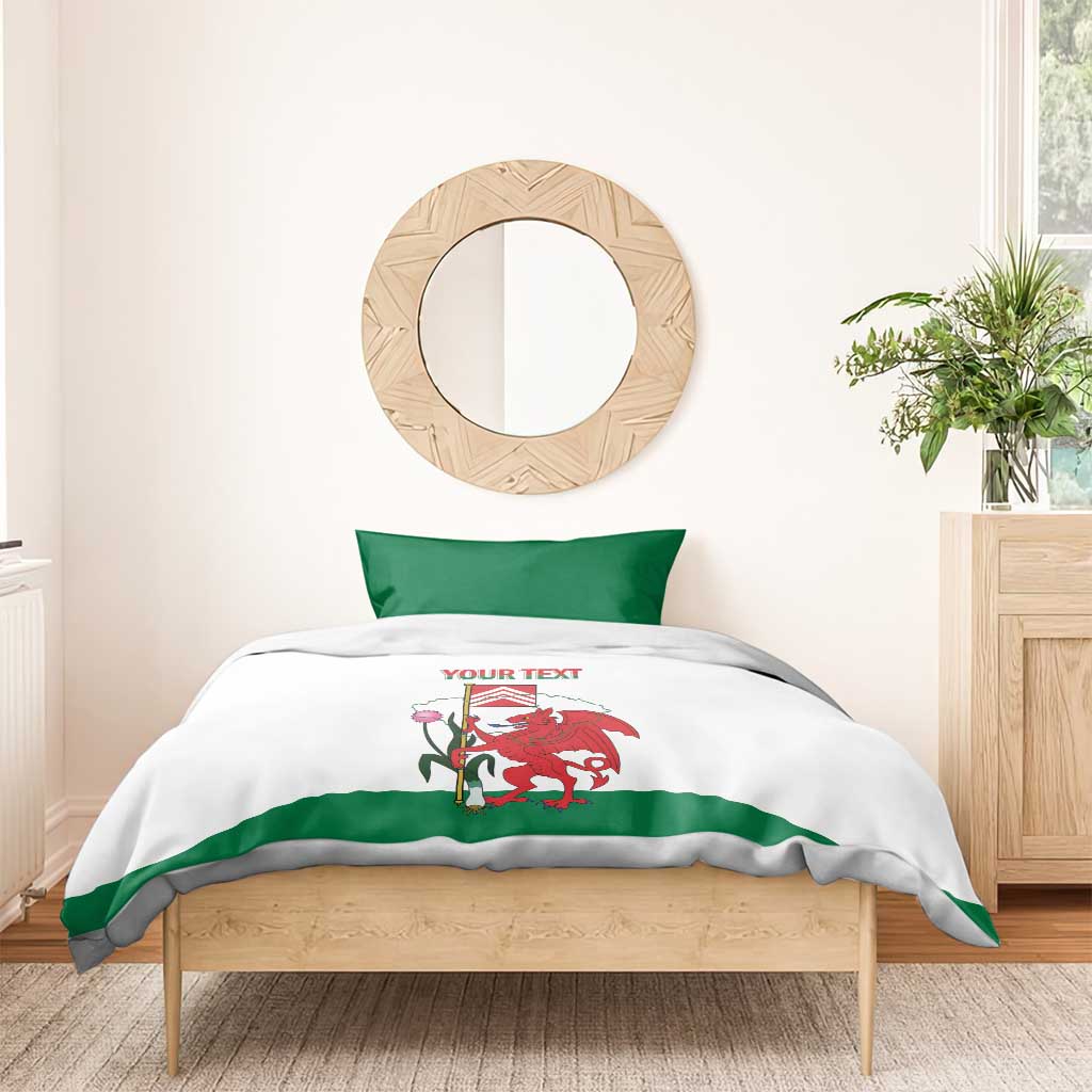 Personalised Wales Cardiff Capital Bedding Set Welsh Dragon Glamorgan Flag Style - Wonder Print Shop