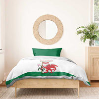 Personalised Wales Cardiff Capital Bedding Set Welsh Dragon Glamorgan Flag Style - Wonder Print Shop