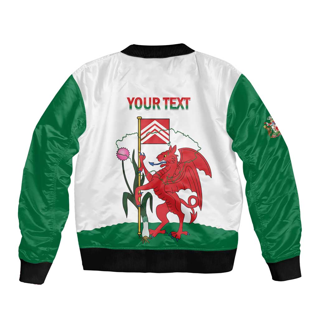 Personalised Wales Cardiff Capital Bomber Jacket Welsh Dragon Glamorgan Flag Style - Wonder Print Shop
