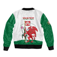 Personalised Wales Cardiff Capital Bomber Jacket Welsh Dragon Glamorgan Flag Style - Wonder Print Shop