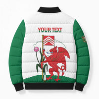 Personalised Wales Cardiff Capital Bomber Puffer Jacket Welsh Dragon Glamorgan Flag Style - Wonder Print Shop
