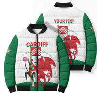 Personalised Wales Cardiff Capital Bomber Puffer Jacket Welsh Dragon Glamorgan Flag Style - Wonder Print Shop