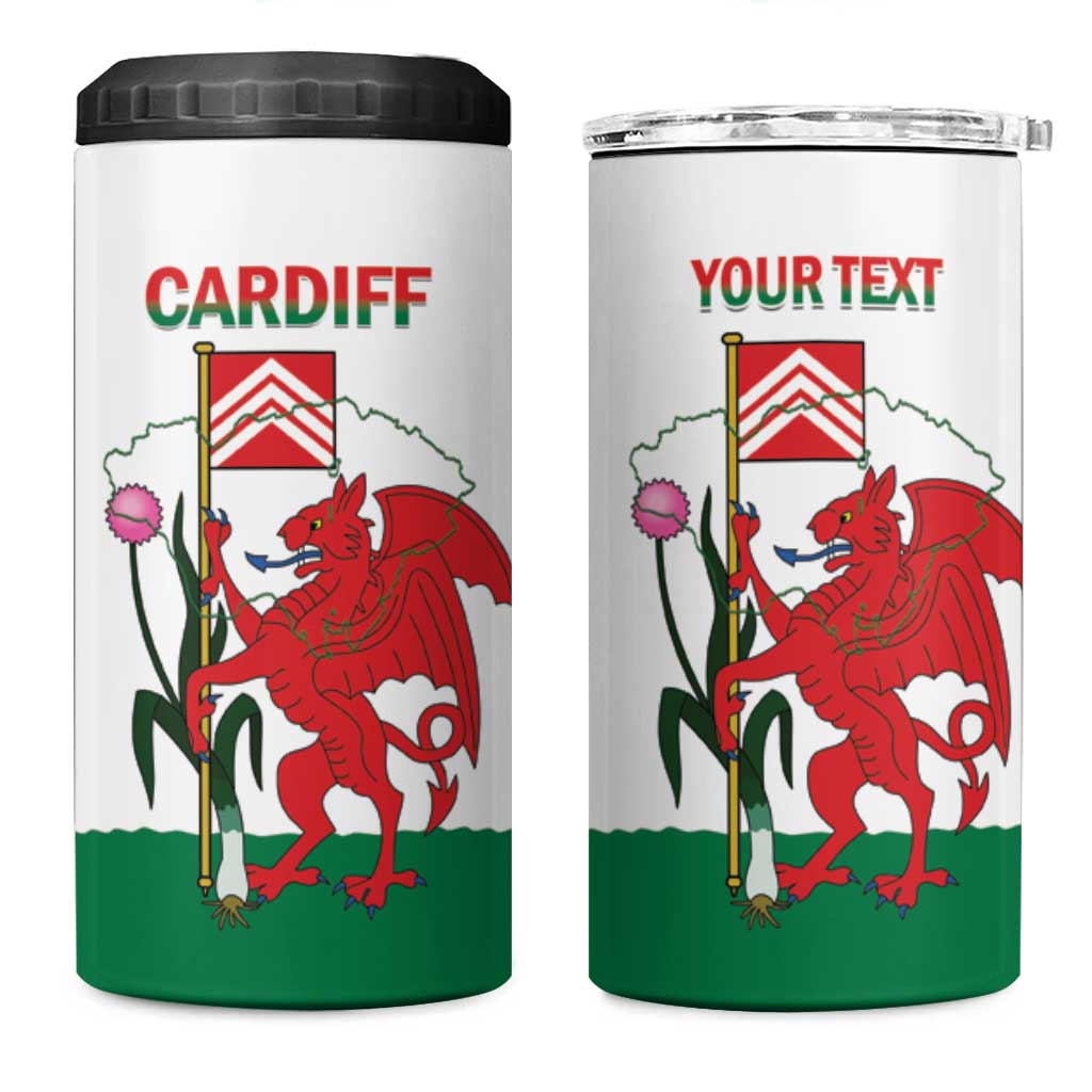 Personalised Wales Cardiff Capital 4 in 1 Can Cooler Tumbler Welsh Dragon Glamorgan Flag Style - Wonder Print Shop