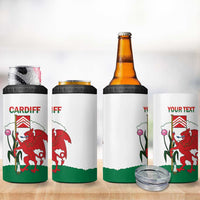Personalised Wales Cardiff Capital 4 in 1 Can Cooler Tumbler Welsh Dragon Glamorgan Flag Style - Wonder Print Shop