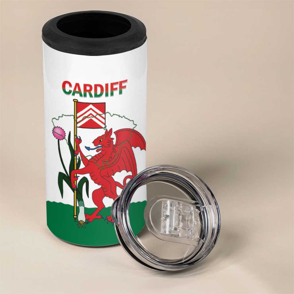 Personalised Wales Cardiff Capital 4 in 1 Can Cooler Tumbler Welsh Dragon Glamorgan Flag Style - Wonder Print Shop