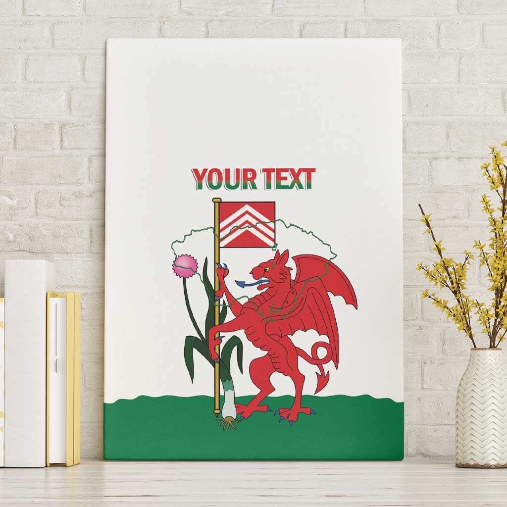 Personalised Wales Cardiff Capital Canvas Wall Art Welsh Dragon Glamorgan Flag Style - Wonder Print Shop