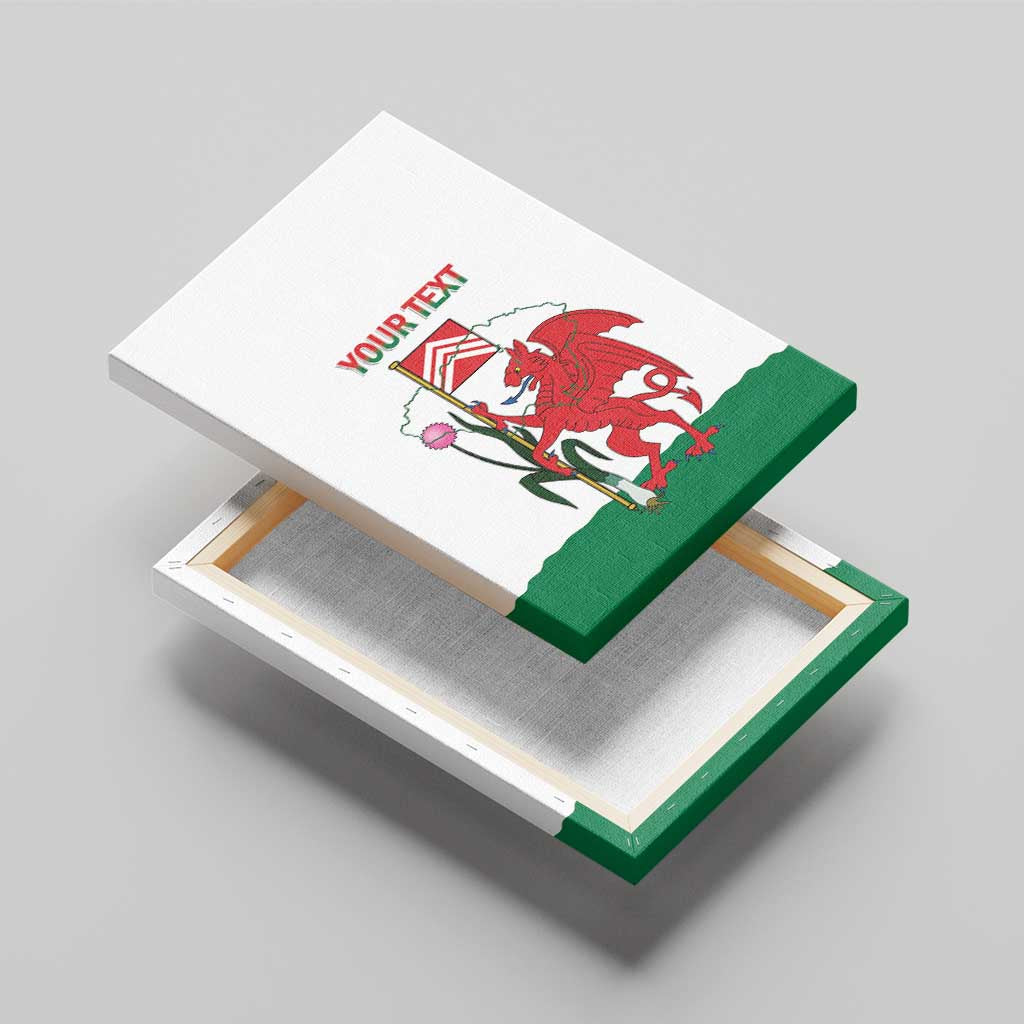 Personalised Wales Cardiff Capital Canvas Wall Art Welsh Dragon Glamorgan Flag Style - Wonder Print Shop