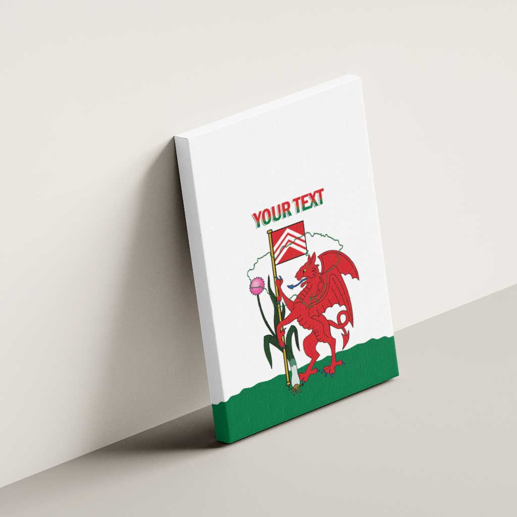 Personalised Wales Cardiff Capital Canvas Wall Art Welsh Dragon Glamorgan Flag Style - Wonder Print Shop
