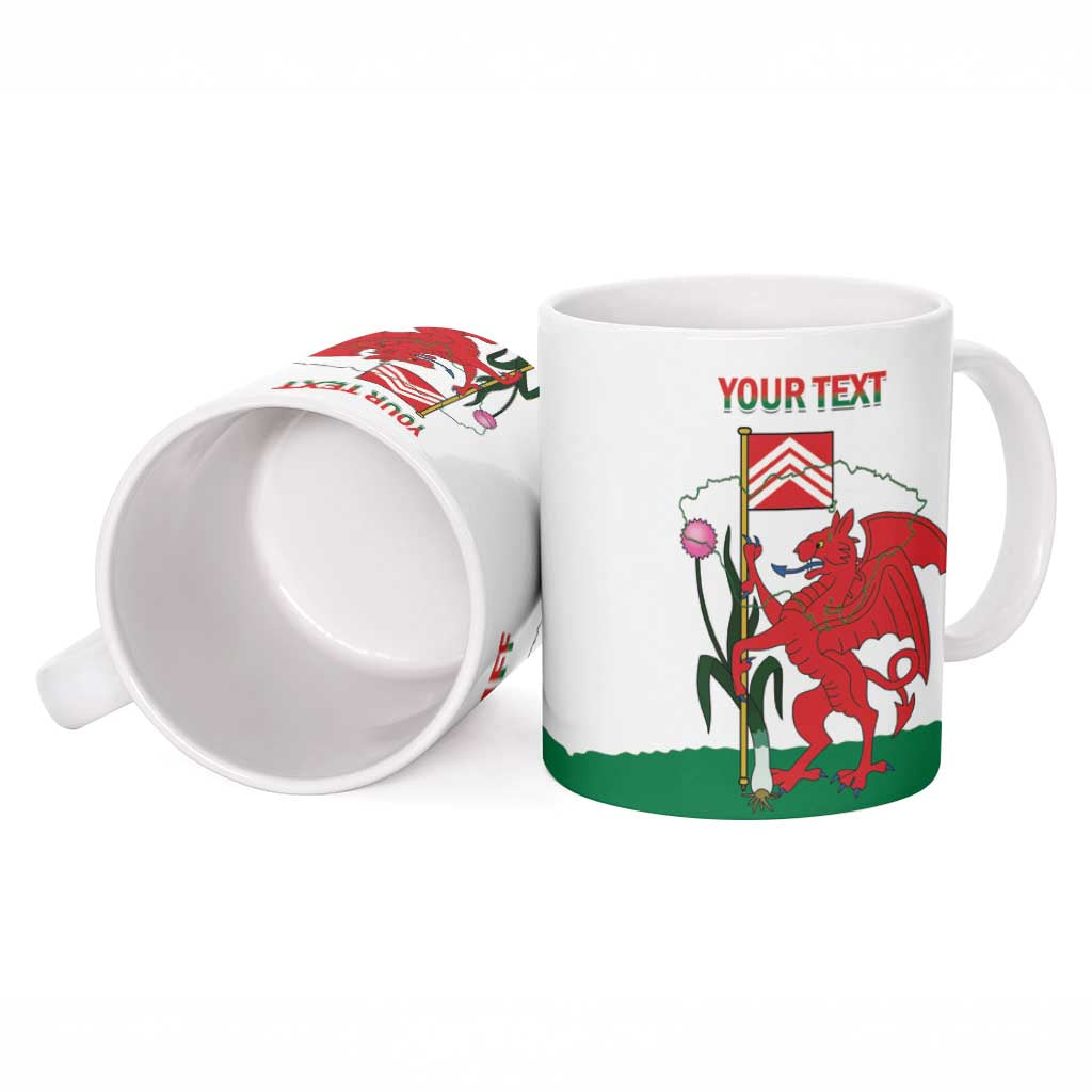 Personalised Wales Cardiff Capital Ceramic Mug Welsh Dragon Glamorgan Flag Style - Wonder Print Shop