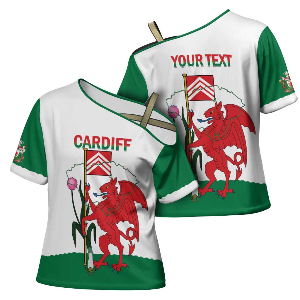 Personalised Wales Cardiff Capital Cross Shoulder Shirt Welsh Dragon Glamorgan Flag Style - Wonder Print Shop