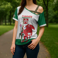 Personalised Wales Cardiff Capital Cross Shoulder Shirt Welsh Dragon Glamorgan Flag Style - Wonder Print Shop