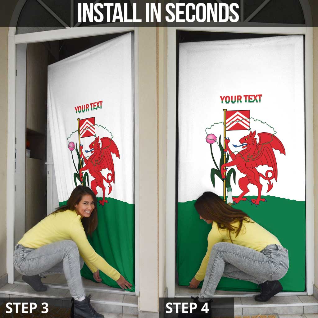 Personalised Wales Cardiff Capital Door Cover Welsh Dragon Glamorgan Flag Style - Wonder Print Shop