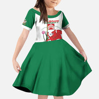 Personalised Wales Cardiff Capital Family Matching Mermaid Dress and Hawaiian Shirt Welsh Dragon Glamorgan Flag Style - Wonder Print Shop