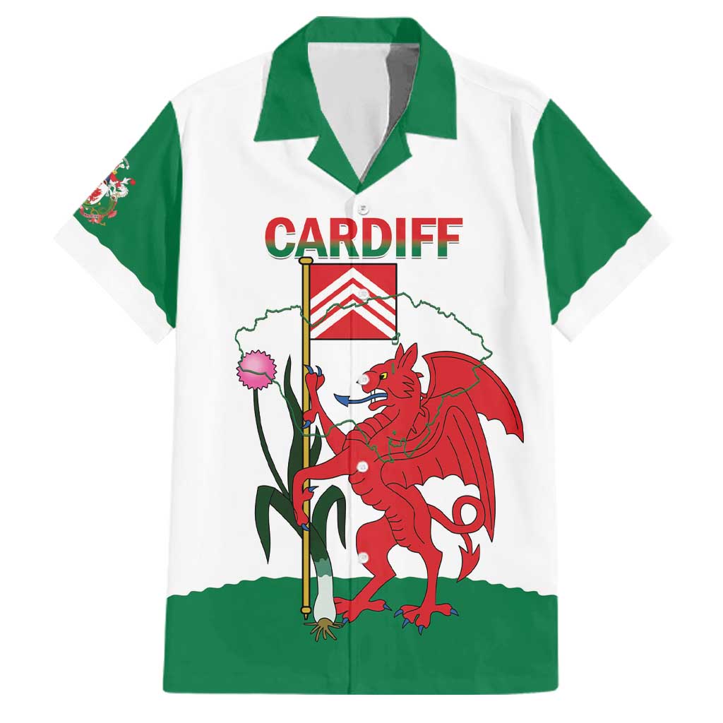 Personalised Wales Cardiff Capital Family Matching Mermaid Dress and Hawaiian Shirt Welsh Dragon Glamorgan Flag Style - Wonder Print Shop