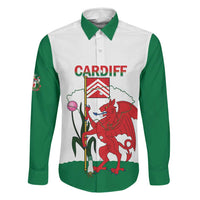 Personalised Wales Cardiff Capital Family Matching Off Shoulder Maxi Dress and Hawaiian Shirt Welsh Dragon Glamorgan Flag Style - Wonder Print Shop