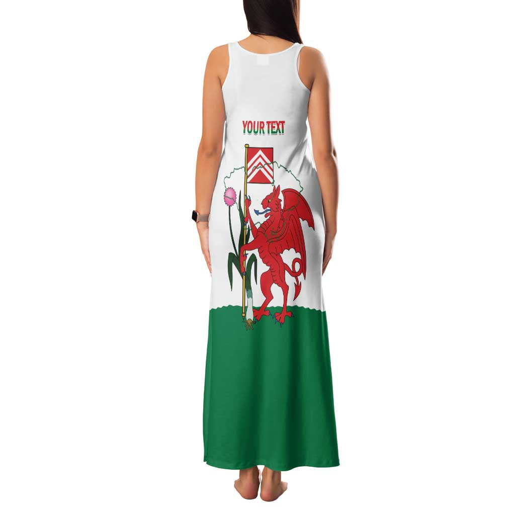 Personalised Wales Cardiff Capital Family Matching Tank Maxi Dress and Hawaiian Shirt Welsh Dragon Glamorgan Flag Style - Wonder Print Shop